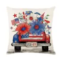 Independence Day truck cushion cover, red blue floral pillowcase for sofa home decor. - 45*45cm Linen Single-Sided No Insert / DYM467-4