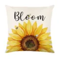 Autumn watercolor sunflower decorative throw pillow cover, cute bee print, rustic home decor. - 45*45cm Linen Single-Sided No Insert / Sunflower Print (DYM468-5)