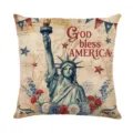 American Independence Day throw pillow cover vintage Statue of Liberty home decor - 45*45cm Linen Single-Sided No Insert / DYM467-5