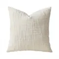 Funda de cojín decorativa de felpilla texturizada minimalista para sofá de sala de estar - Funda de Almohada Individual (Sin Relleno) / Blanco Roto