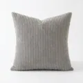 Funda de cojín de pana gris, funda de almohada suave de color sólido para sofá de sala. - Funda de Almohada Única (Sin Relleno) / Gris / 45x45 cm