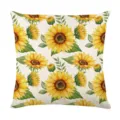 Autumn watercolor sunflower throw pillow cover, American country style linen cushion cover. - 45*45cm Linen Single-Sided No Insert / Sunflower Print (DYM468-6)