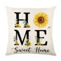 Fall sunflower throw pillow cover farmhouse rustic home decor cushion cover square 18x18 - 45*45cm Linen Single-Sided No Insert / Sunflower Print (DYM468-7)