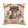 Vintage American Independence Day Liberty Bell throw pillow cover sofa home decor cushion case - 45*45cm Linen Single-Sided No Insert / DYM467-7