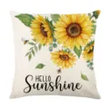 Autumn American country style sunflower throw pillow cover, cute bee pattern, sofa cushion. - 45*45cm Linen Single-Sided No Insert / Sunflower Print (DYM468-8)