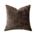 Dunkelbrauner Chenille Kissenbezug, elegante luxuriöse quadratische dekorative Kissenhülle. - Einzelner Kissenbezug (Ohne Füllung) / Dunkelbraun