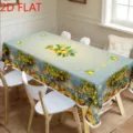 Nappe de table citron d'été, housse rectangulaire style méditerranéen anti-poussière. - Style HZB730-1 / Tissu Brossé