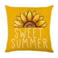 Yellow sunflower pillow cover with sweet summer text for sofa bed home decor 45x45 - 45*45cm Linen Single-Sided No Insert / Sunflower Print (DYM468-10)