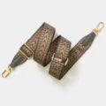 Adjustable replacement bag strap with woven chevron pattern and gold hardware for bags - Gold Buckle / Gray