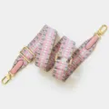 Bandoulière de rechange tissée réglable, élégante sangle de sac à motifs rose et gris. - Style Boucle Dorée / Rose