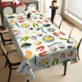Tovaglia da tavolo estiva con limoni, decorazione in tessuto per sala da pranzo primaverile. - Modello 6