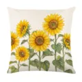 Sunflower pillow cover, rustic yellow floral cushion case for sofa bedroom decor. - 45*45cm Linen Single-Sided No Insert / Sunflower Print (DYM468-13)