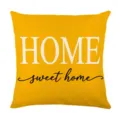 Yellow linen throw pillow cover with HOME sweet home print for sofa bed home decor - 45*45cm Linen Single-Sided No Insert / Letter Print (DYM468-14)
