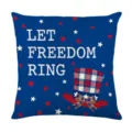 American Independence Day throw pillow cover, blue patriotic star cushion case for sofa decor. - 45*45cm Linen Single-Sided No Insert / DYM467-14