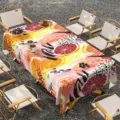 Tovaglia impermeabile agrumi frutta estiva per tavolo da pranzo esterno picnic decor. - Modello 7