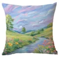 Landscape Oil Painting Pillow Cover, Watercolor Nature Art Cushion Cover Variant. - CDR275-8 Style / Single Side Printing Without Core