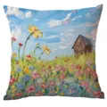 Oil Painting Landscape Throw Pillow Cover Artistic Floral Cushion Cover for Sofa Bedroom - CDR275-9 Style / Single Side Printing Without Core