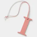 colgante de letra I de cuero rosa llavero de bolso elegante accesorio bonito decorativo - Rosa