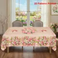 Anthiko trapezomantilo anoixi kalokairi me roz triantafylla kai tulipnes gia spiti - 100x150cm Βουρτσισμένο Ύφασμα / HZB731-5