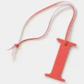 Elegante colgante de bolso letra I de piel naranja accesorio decorativo para llavero - Rojo sandía