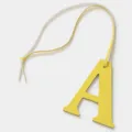 Leather alphabet letter A charm pendant for handbag, keys, and car decoration accessories. - Yellow / 0.2