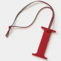 Colgante de bolso letra I de cuero rojo elegante llavero para bolsos y llaves de coche - Rojo