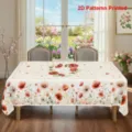 Nappe rectangulaire motif floral de printemps décoration de table à manger tissu - HZB730-9 / Tissu Brossé