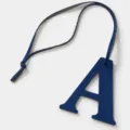 Blue leather letter A charm pendant for handbag, purse, car keys, chic designer style accessory - Blue