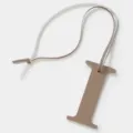 Colgante de bolso letra I de piel llavero elegante colgante minimalista para cartera - Caqui