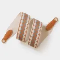 Woven replacement bag strap, wide tribal pattern shoulder strap with leather ends, beige. - 70cm Gold O-Ring / Cream White Solid