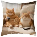 Süßer Katzen Kissenbezug, lustige orange Katzen Sofa Kissen für gemütliche Deko im Zimmer - Stil 20