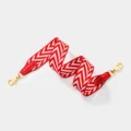 Courroie de sac de remplacement tissée chevron rouge et blanc avec quincaillerie dorée - L70cm L3.8cm / Rouge Boucle Dorée