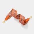 Stijlvolle geweven vervangende schouderband voor luxe handtassen met kleurrijk chevron design. - Oranje Gouden Gesp