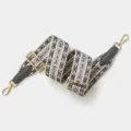 Adjustable wide replacement shoulder strap for crossbody bags with metal hardware - Gray