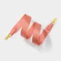 Correa de hombro de nailon tejido rosa para bolsos con ganchos metálicos dorados. - L80cm A3.8cm / Rosa con hebilla dorada