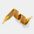 Colorful woven replacement bag strap with leather ends and gold metal clasps for shoulder bags. - L 70cm W 5cm / Yellow Webbing with Gold Buckle