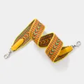 Colorful woven replacement bag strap with leather ends and metal hardware for luxury handbags. - L 70cm W 5cm / Yellow Webbing with Silver Buckle