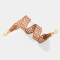 Sangle de sac de remplacement chevron marron blanc de qualité avec quincaillerie dorée luxueuse. - Sangle Marron Boucle Dorée