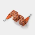 Sangle de sac de rechange tissée avec des embouts en cuir et crochets en métal pour sacs. - Autres Remarques Sur La Longueur / Orange Boucle Argentée