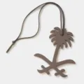 Leather palm tree bag charm luxury key chain stylish designer accessory for women and men - Elephant Gray