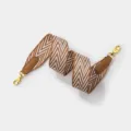 Large sangle de sac de rechange chevron avec embouts en cuir et fermoirs dorés. - Autres Remarques Sur La Longueur / Sangle Marron Boucle Dorée