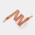 Stylish Woven Replacement Shoulder Strap with Orange Leather Trim For Crossbody Bag - Custom Length Specification / Orange Silver Buckle