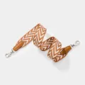 Bandoulière de rechange à motif chevron marron et blanc pour sacs avec mousquetons - Sangle Marron Boucle Argentée