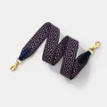Stylish woven wide shoulder strap replacement for crossbody bags, premium hardware and leather. - Other Length Remarks / Blue Gold Buckle