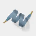 Blauwe visgraat nylon vervangende tasriem met lederen uiteinden en gouden metalen sluitingen. - L80cm B3.8cm / Blauw Antiek Goud Sluiting