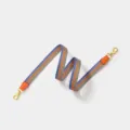 Replacement shoulder strap with colorful geometric woven webbing and orange leather ends for bags - Width 2.5cm Length 70cm / Orange Gold Buckle