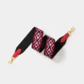 Colorful woven replacement shoulder strap for handbags, wide bag strap with gold hardware. - Width 5cm Length 70cm / Red Gold Buckle
