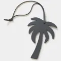 Ciondolo Borsa Palma Pelle Grigio Carino Portachiavi Tropicale Accessori Borsetta - Grigio
