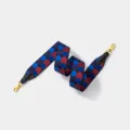 Colorful polka dot woven wide replacement bag strap with leather ends and gold metal clasps. - L 70cm W 5cm / Black Strap Gold Buckle