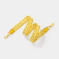 Yellow and white striped canvas bag strap with gold hardware and stylish leather ends. - Yellow Webbing with Gold Buckle / Length 110cm Width 2.5cm